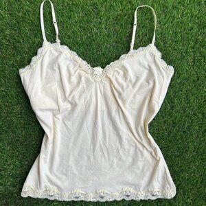 Vintage Express Lace Trim light yellow Camisole – Size M